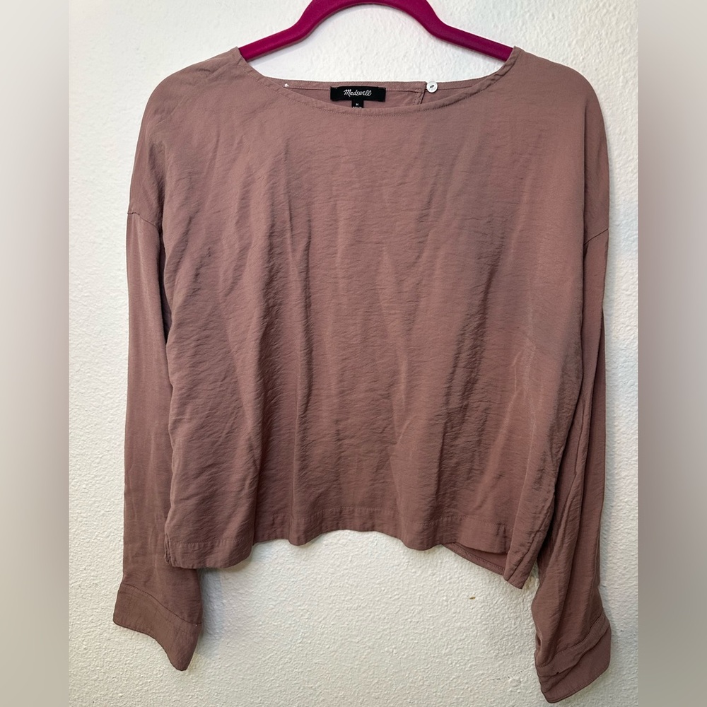 Madewell Relaxed Tulip-Back Top in Evening Mauve